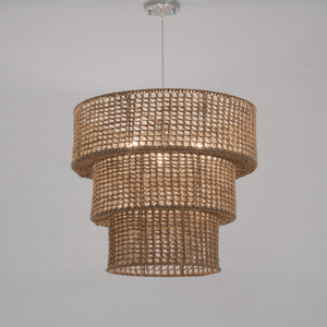 3 Tier Jute Crochet Chandelier